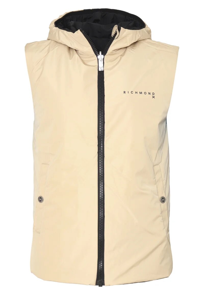 John Richmond Gilet Nero Uomo In Nylon Reversibile Autunnale AI25
