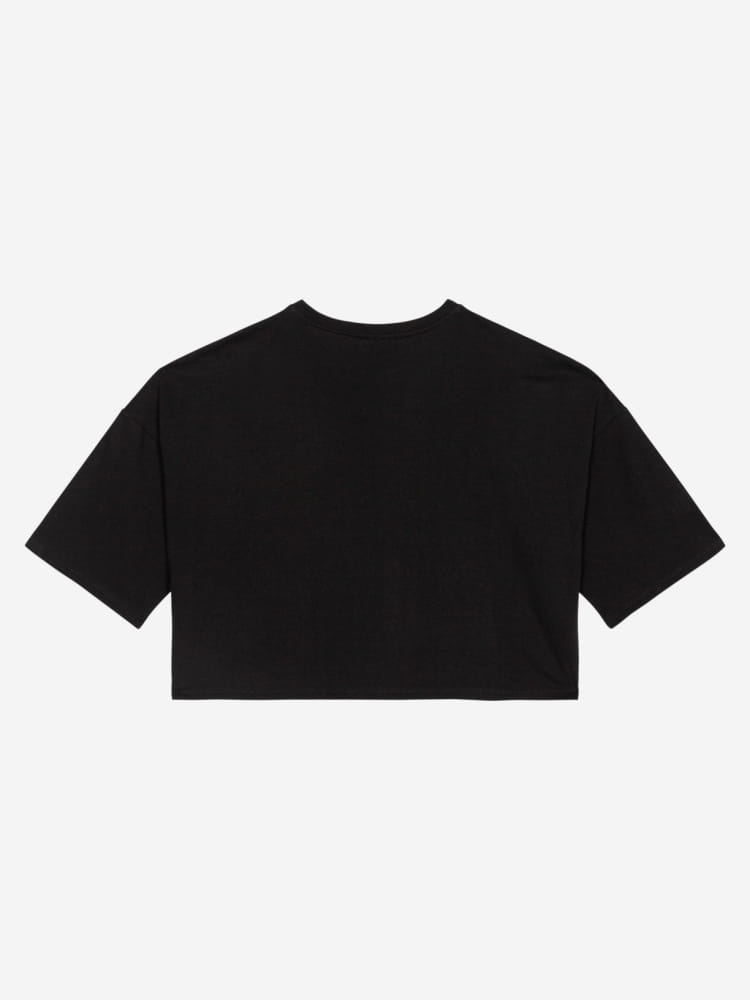 Moschino tshirt nera donna crop maxi logo