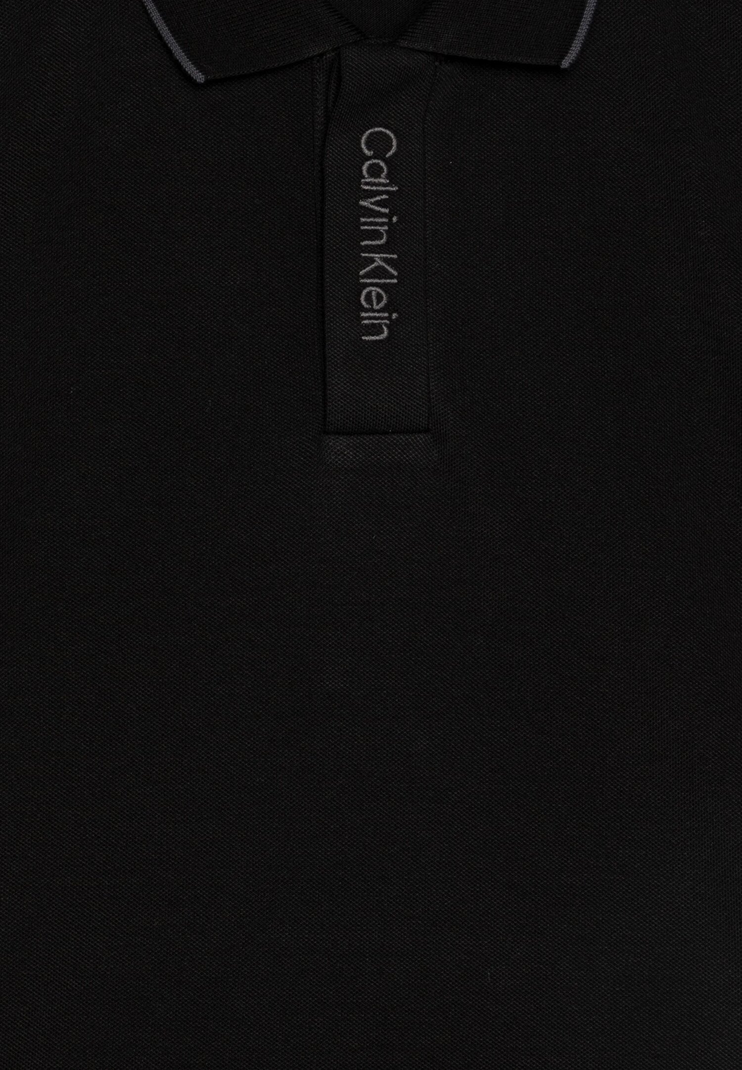 Calvin Klein Polo Nera Bambino In Cotone Maniche Corte Passeggio PE26