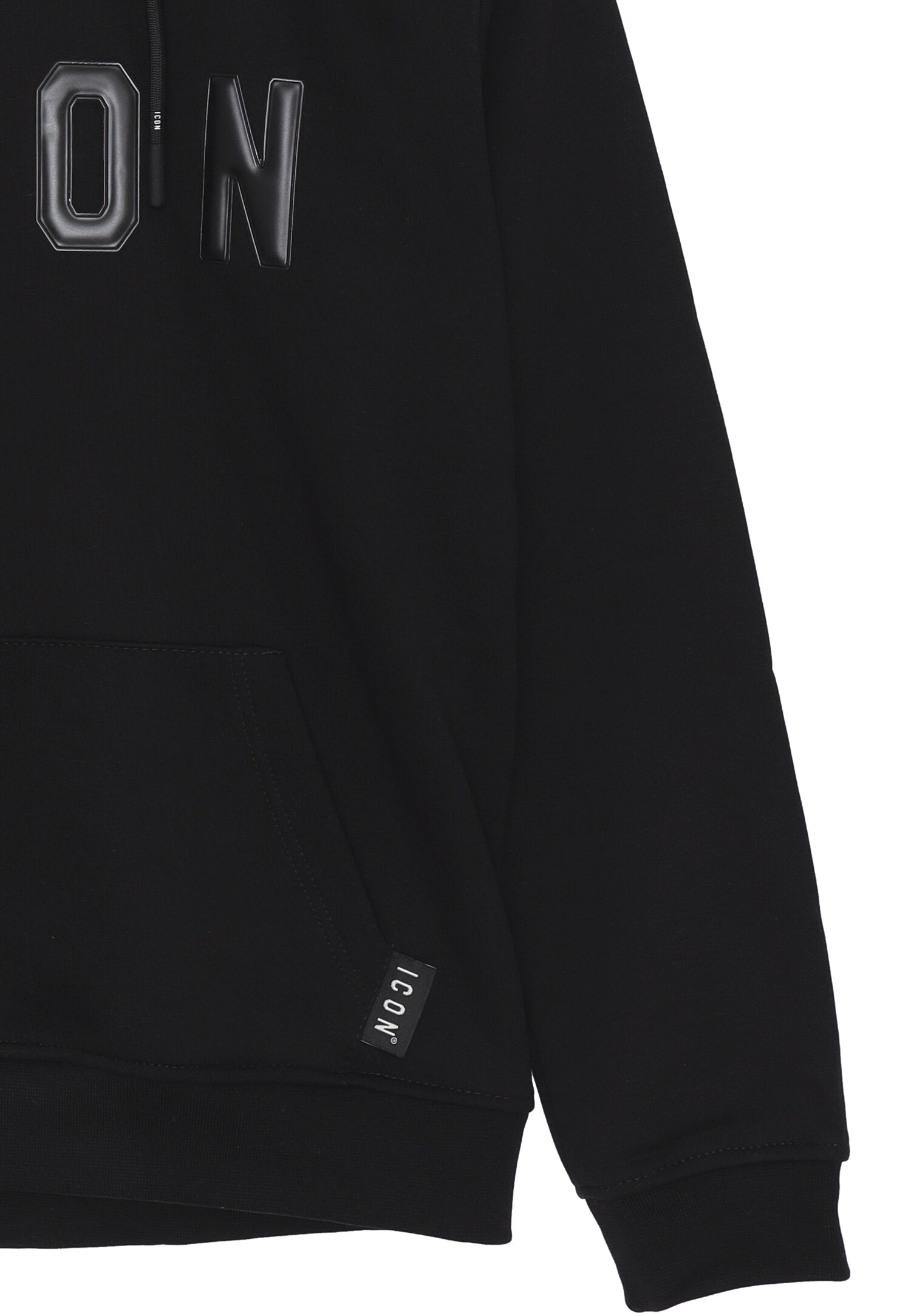 Icon Felpa Nero Bambino In Cotone Con Cappuccio Passeggio AI25