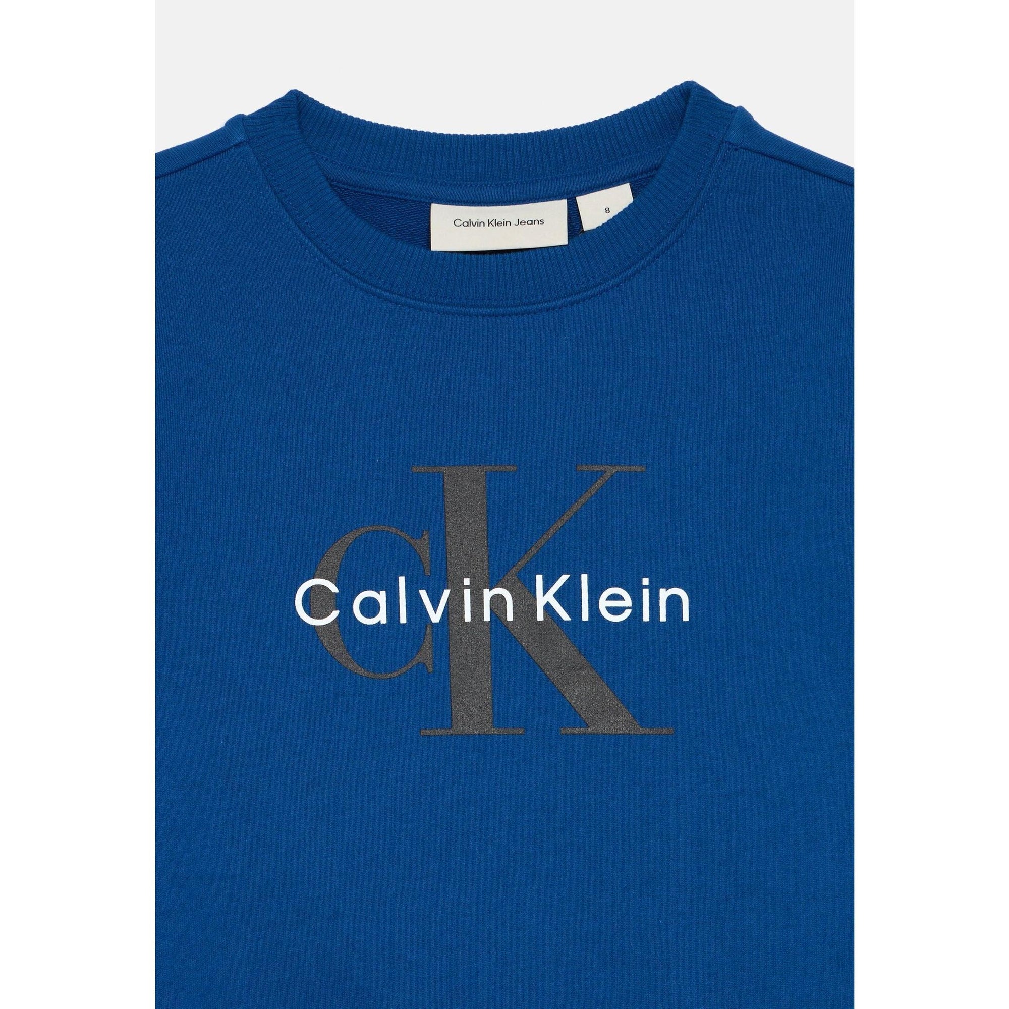 Calvin Klein Felpa Royal Bambino In Cotone Girocollo Quotidiano PE26