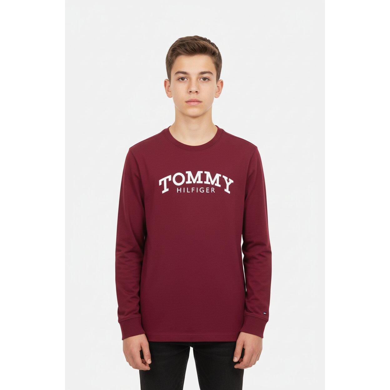 Tommy Hilfiger Tshirt Ragazzo Vinaccio Maniche Lunghe Scuola PE26