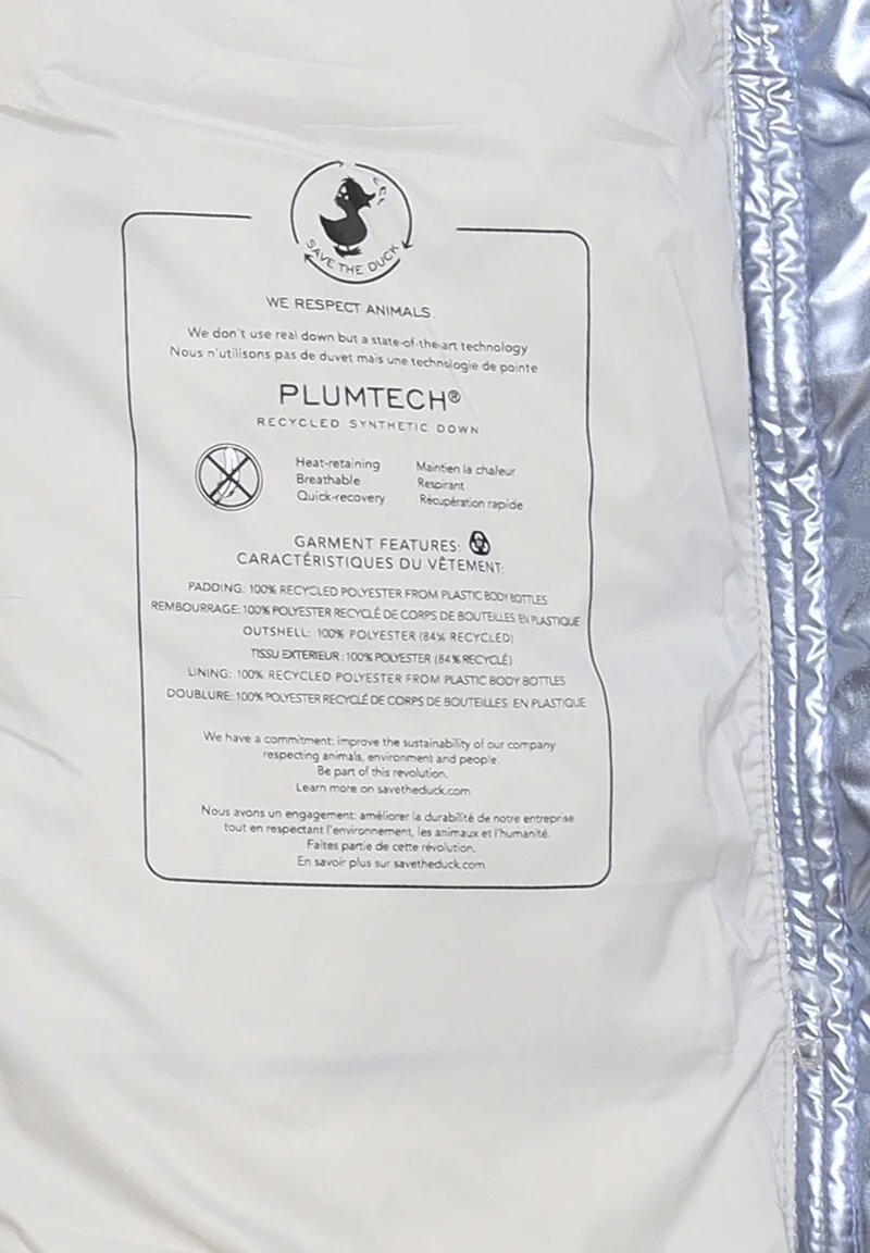 Save The Duck Giubbotto Celeste Bambina In Nylon Con Cappuccio Elegante AI25