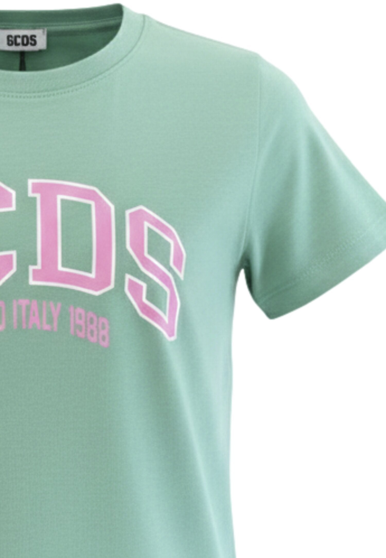 Gcds Tshirt Verde Chiaro Bambina Girocollo Estivo In Cotone 746237_