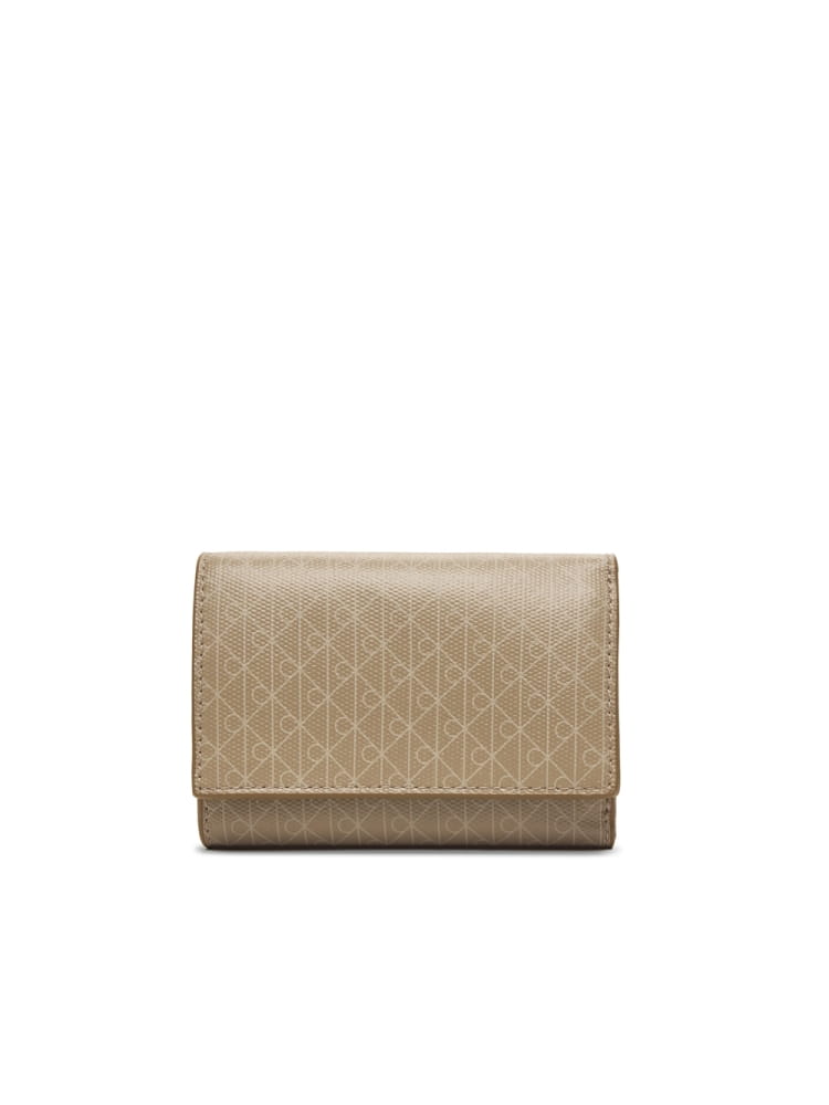 Calvin Klein portafoglio beige donna logo all over Misure: 12 x 2,5 x 8 cm