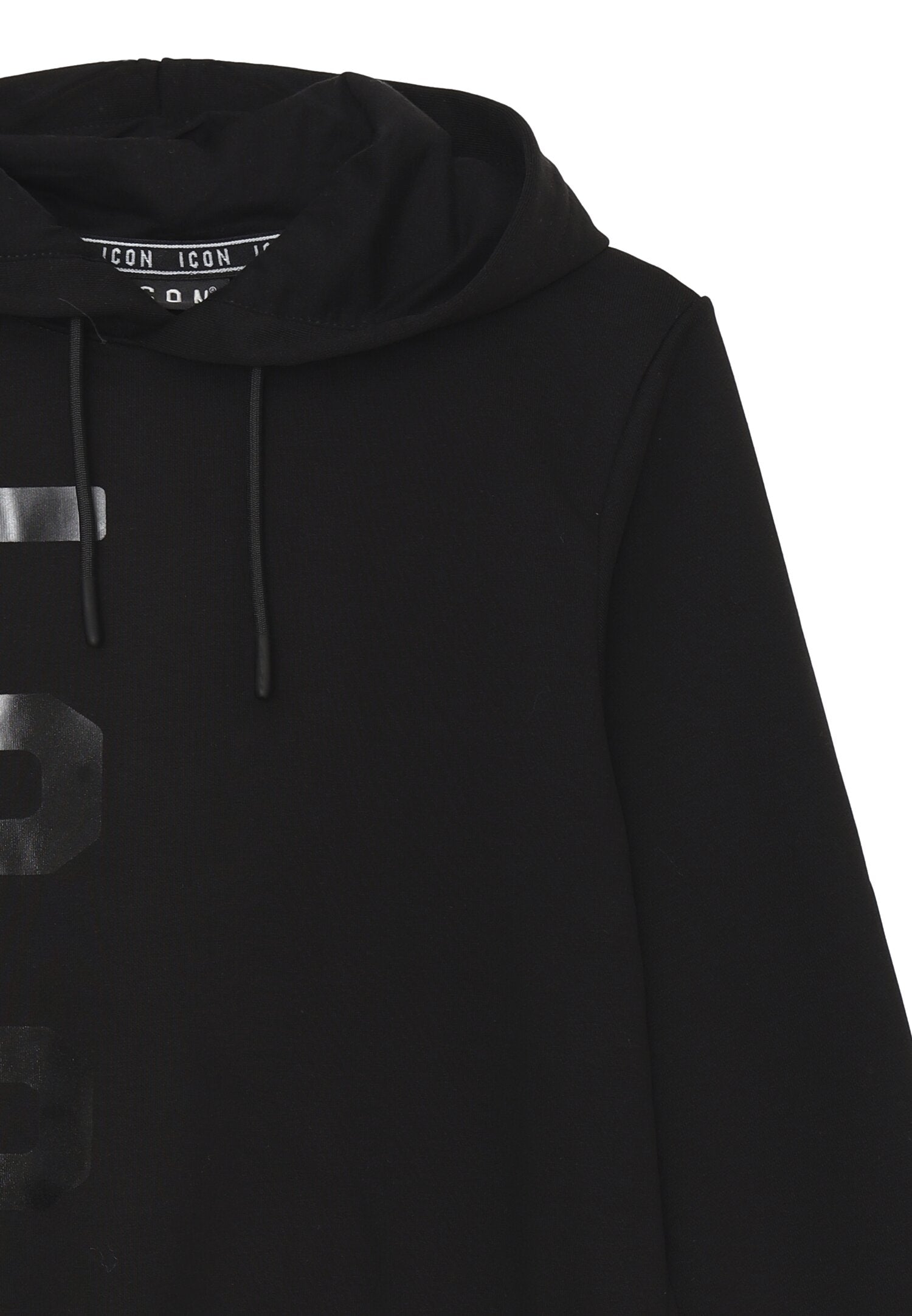 Icon Felpa Nero Bambino In Cotone Con Cappuccio Scuola AI25