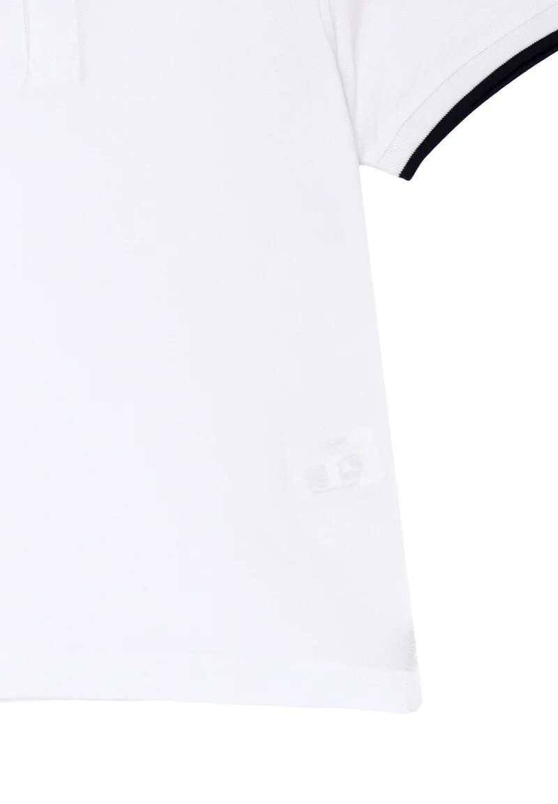 K-Way Polo White Child Kids Junior Contrast Collar - WHITE | CammarataMode
