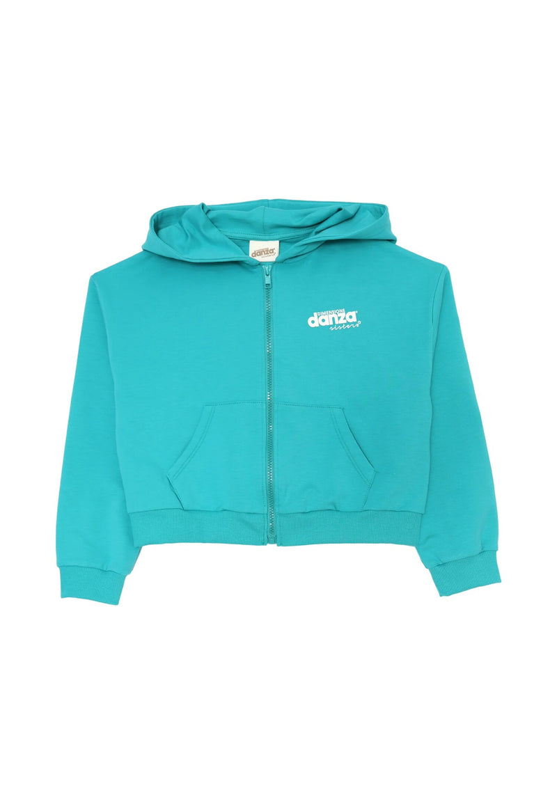 Size Dance Tracksuit Girls Aqua Green 2-16 Years with Crop Jacket and Hood - WATER GREEN | CammarataMode
