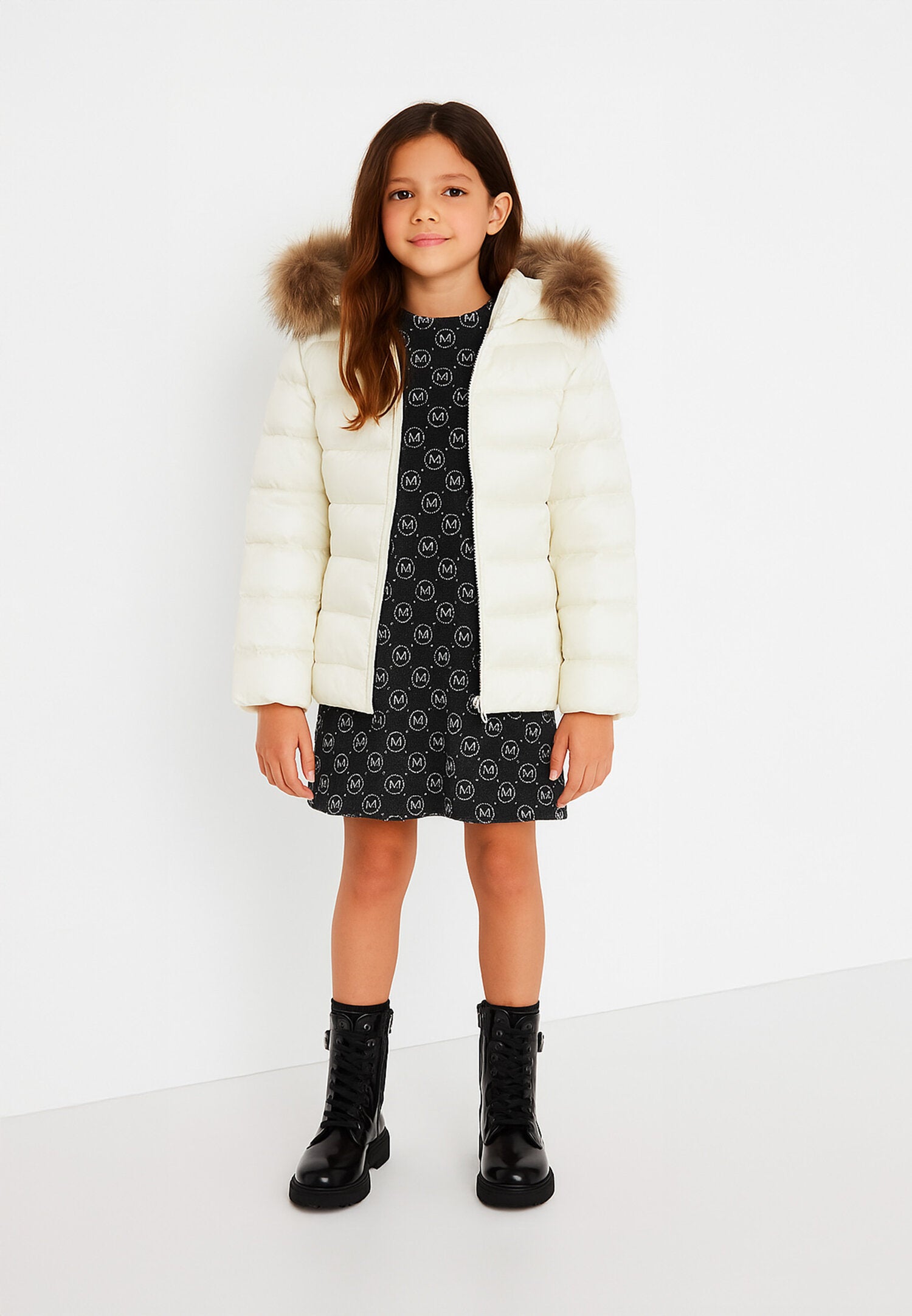 Canadiens Giubbotto Bambina In Nylon Con Pelliccia Sportivo AI25