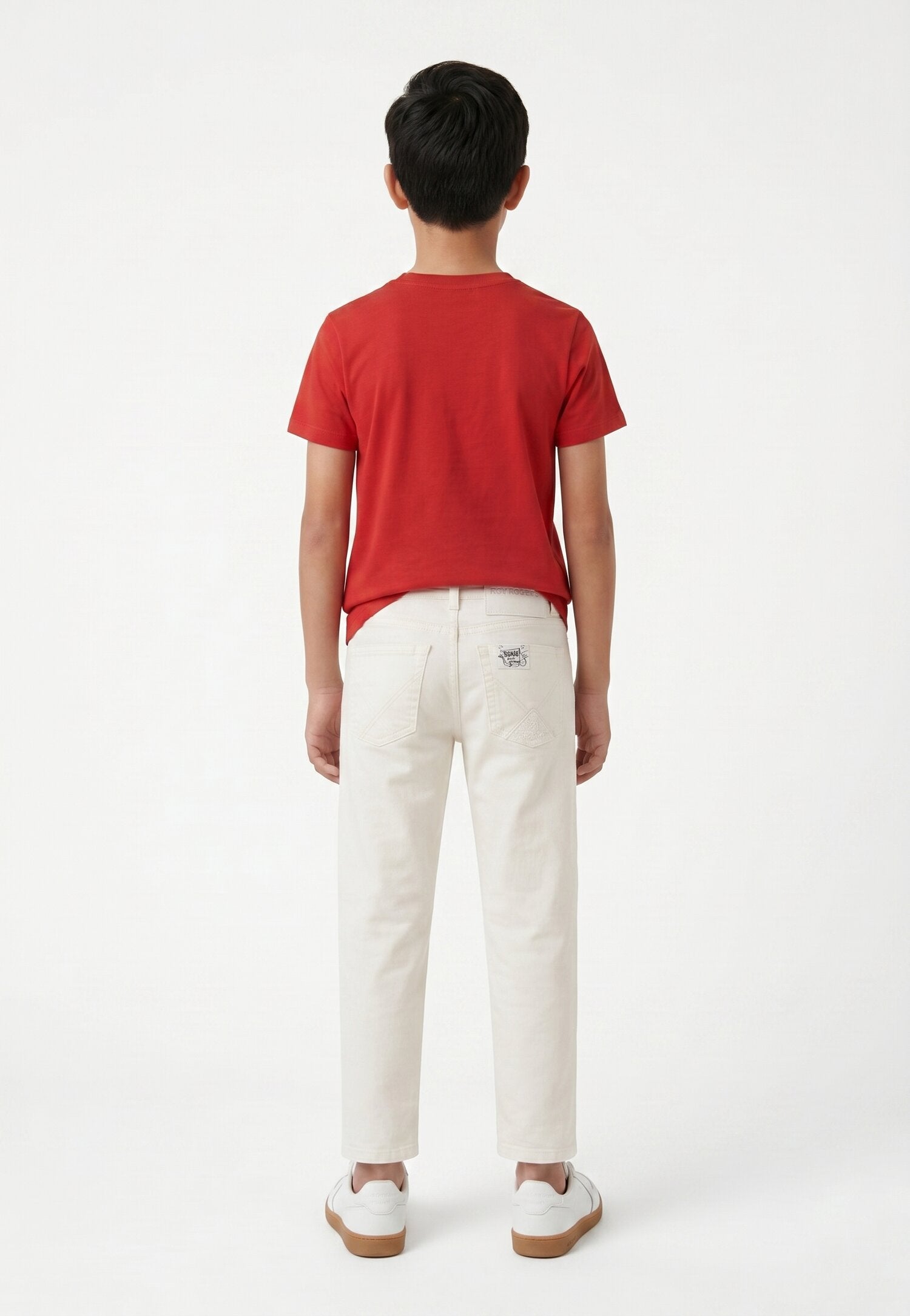 Roy Roger's Jeans Denim Bianco Slim Logo Dietro Bambino RG128_
