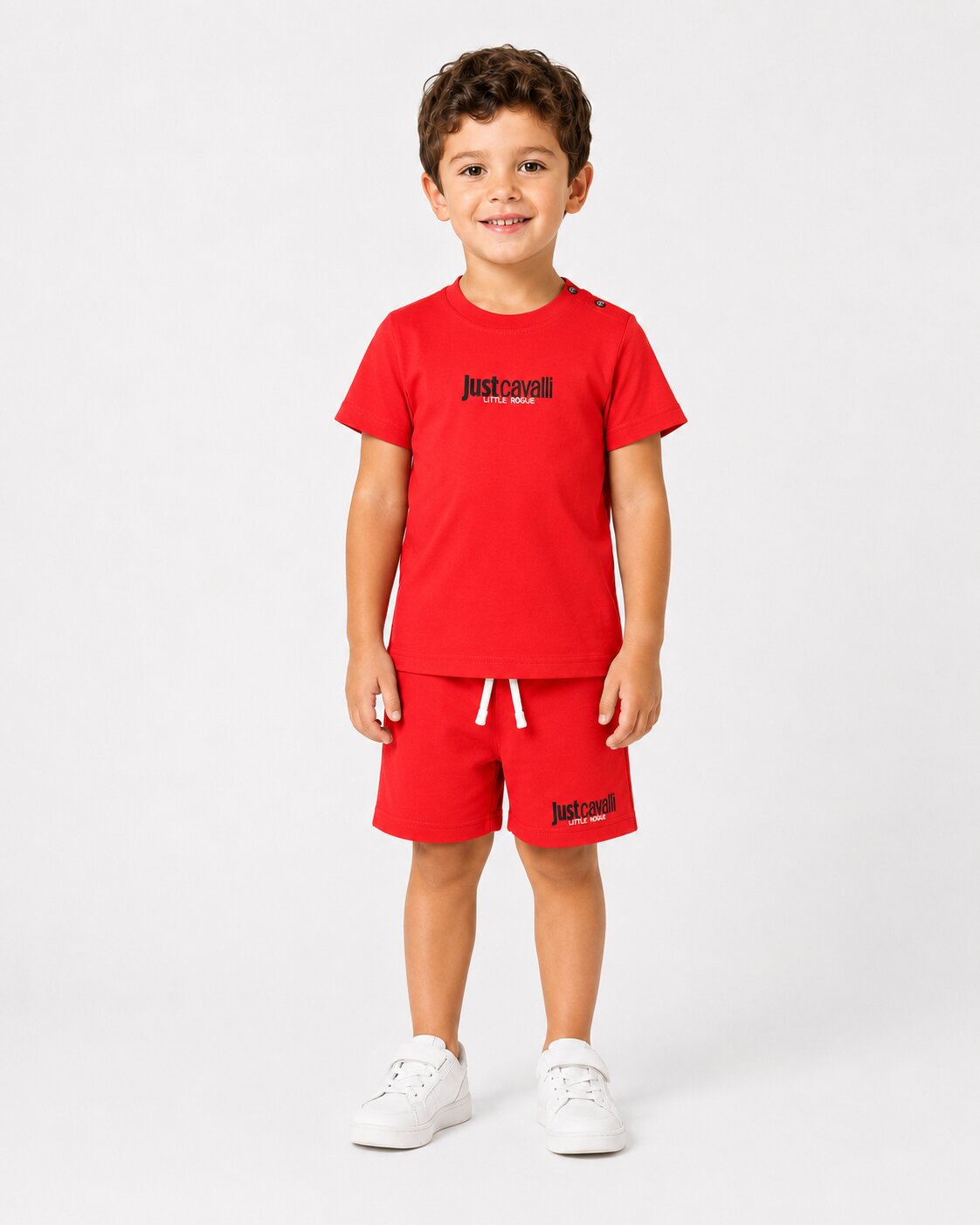 Just Cavalli Completo Tshirt Bermuda Rosso Logo Jc Neonato JIP26044CJ_