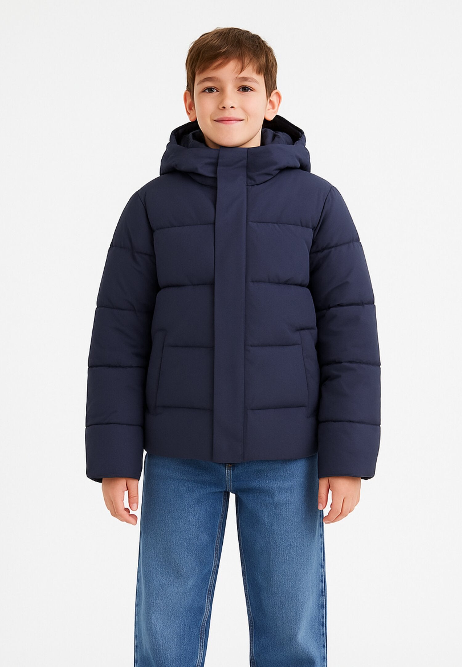 Save The Duck Giubotto Blu Bambino In Nylon Con Cappuccio Uso Invernale AI25