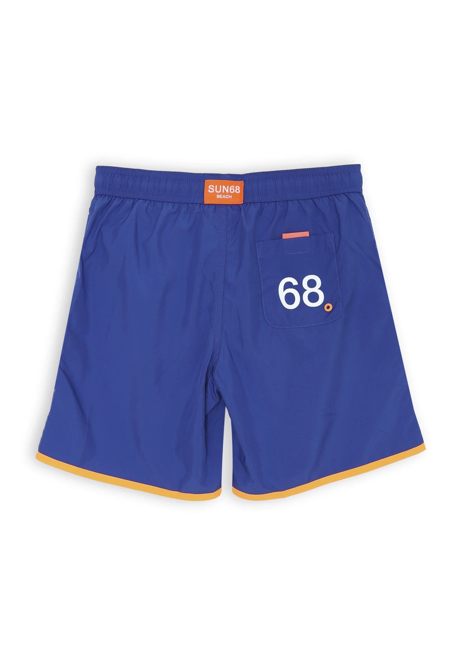 Sun68 costume blu elettrico con bordi arancio fluo e logo bianco AX | CammarataMode