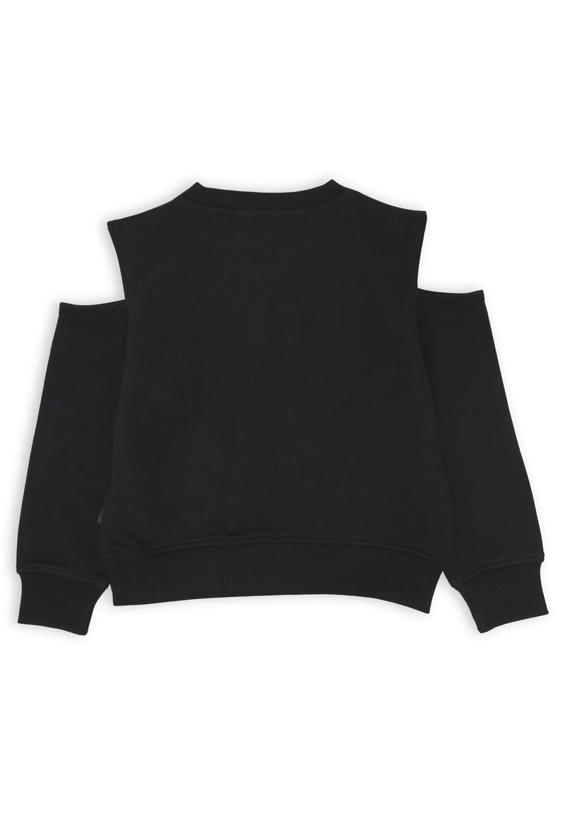 John Richmond Felpa Bambina Black 2-16 anni Logo Paillettes - NERO | CammarataMode