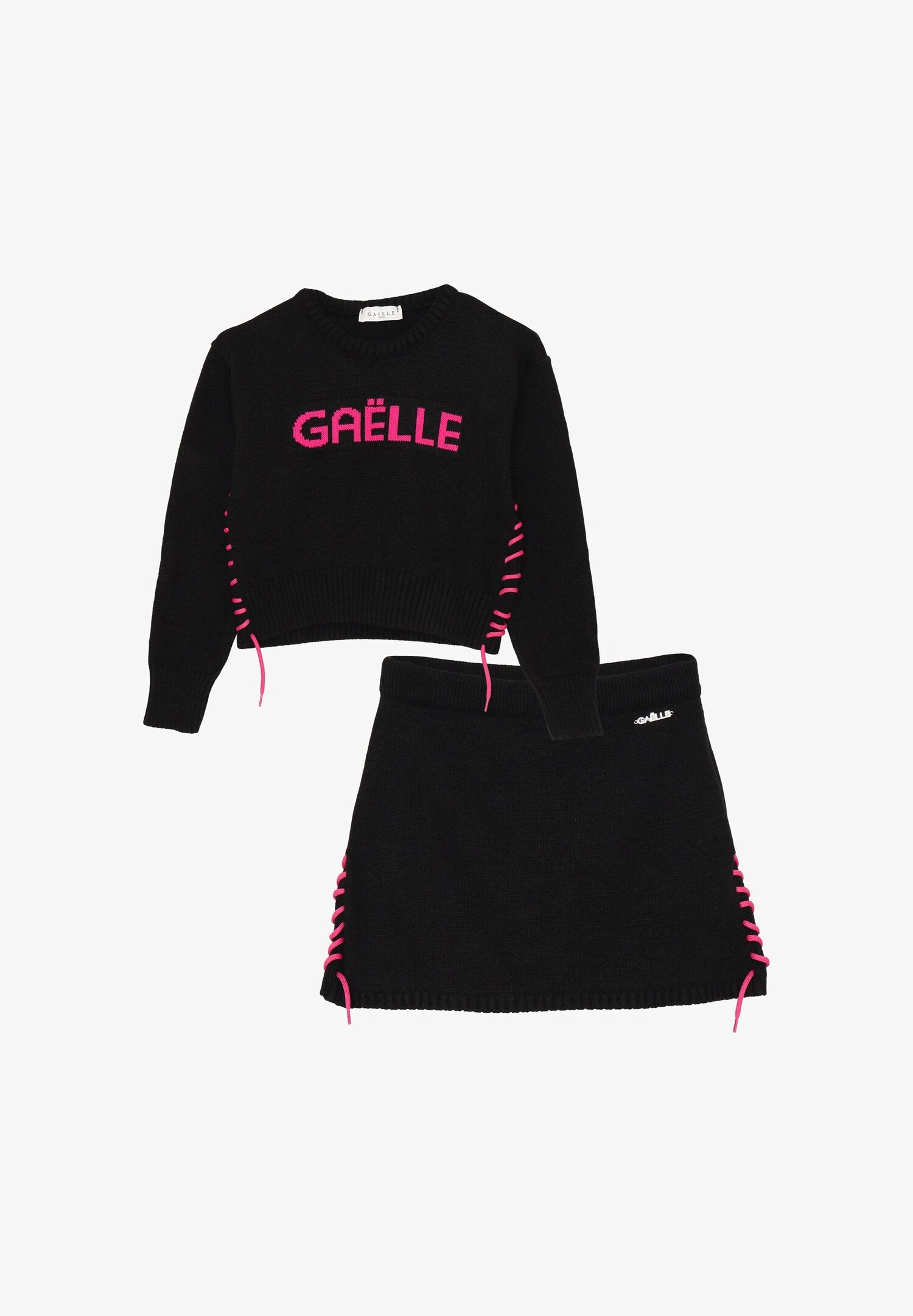 Gaelle Paris Completo Nero Bambina In Lana Girocollo | Elegante AI25 | CammarataMode