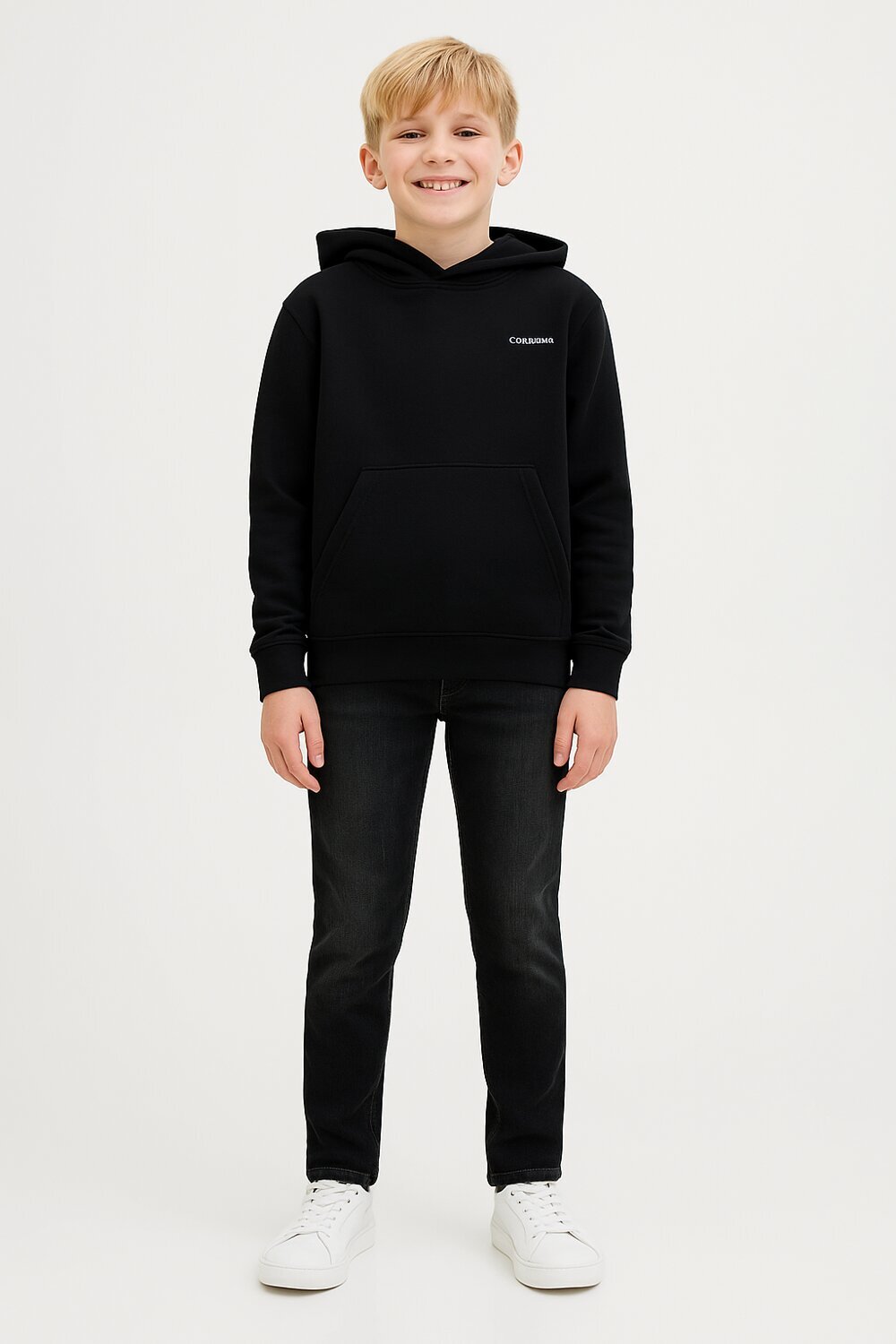 Jack & Jones jeans slim fit bambino ragazzo neri denim elasticizzato | CammarataMode