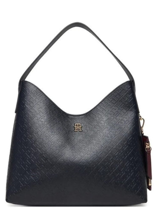 Tommy Hilfiger borsa blu navy donna logo all over | Misure: 27,5 x 26 x 11,5 cm