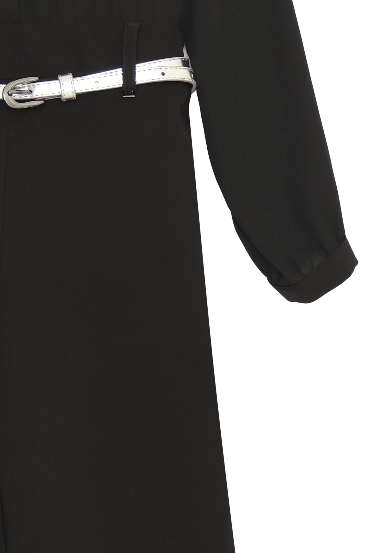 Kocca tuta jumpsuit nera bambina e ragazza con cintura elegante