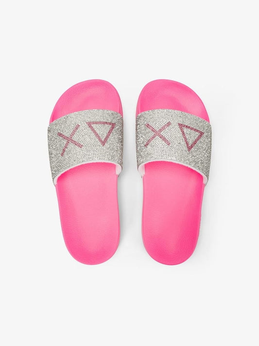 Sun68 ciabatte fucsia donna con strass