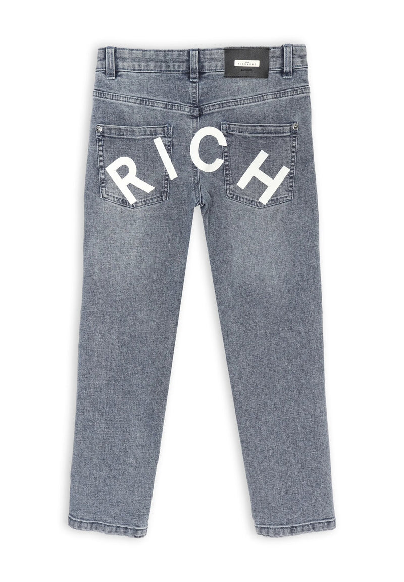 Richmond kids jeans grey with back print - BLUE | CammarataMode