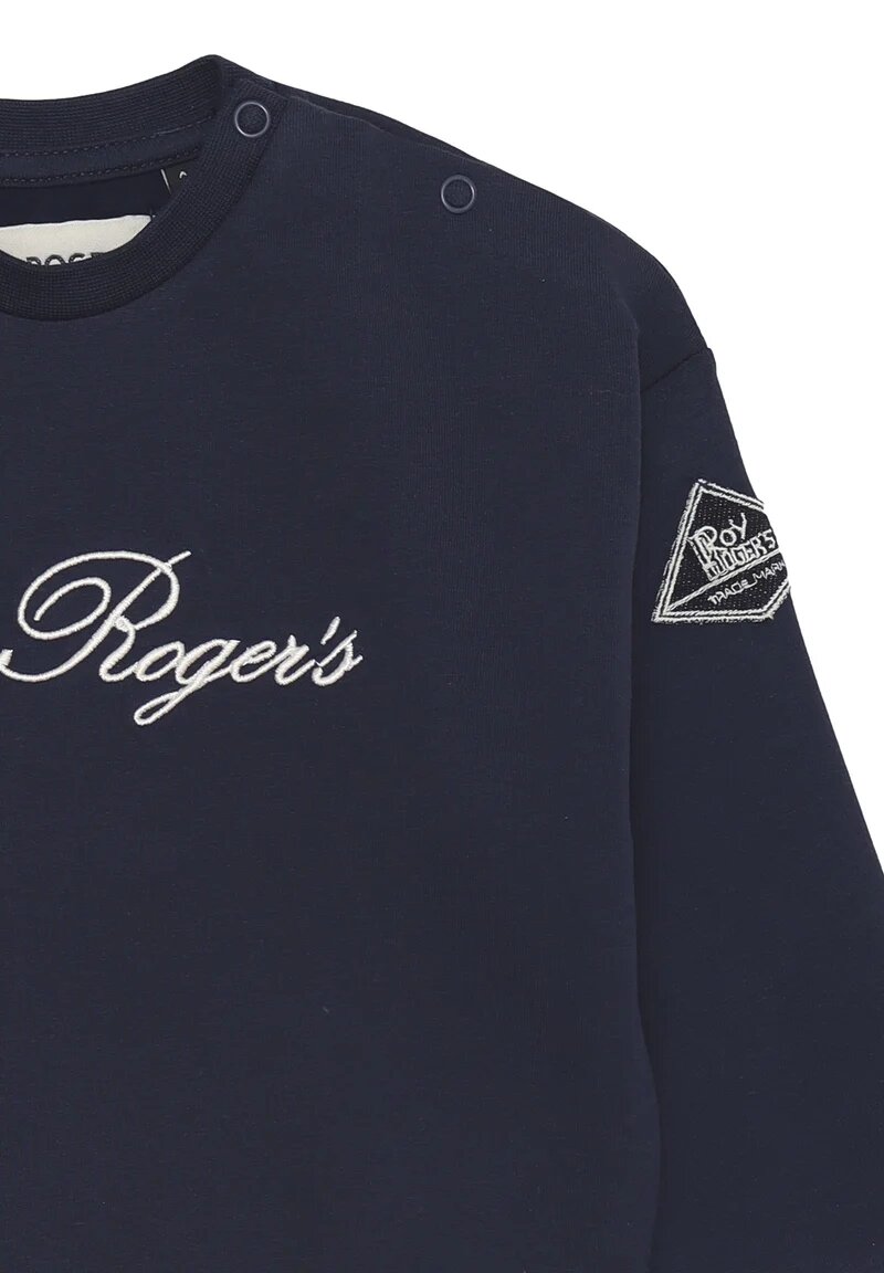 Roy Rogers Felpa Neonato Fancy Cursive Ricamo - Blu Scuro