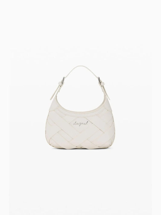 Desigual borsa a spalla con tracolla cromo haiti mini in ecopelle panna