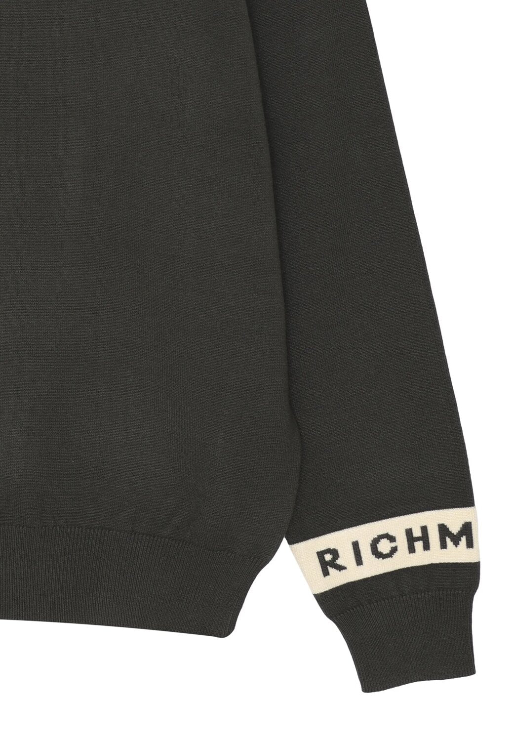 John Richmond maglia uomo lana verde collo tondo polsini logo | CammarataMode