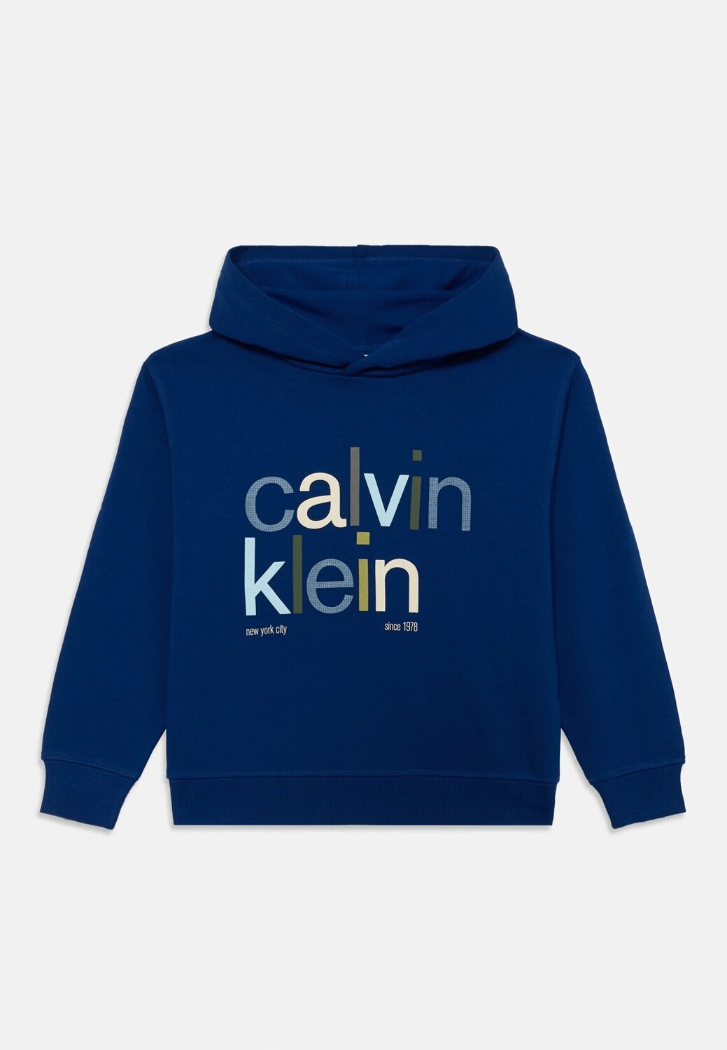 Calvin Klein Felpa Bambino Hoodie Color Logo - Blu Royal