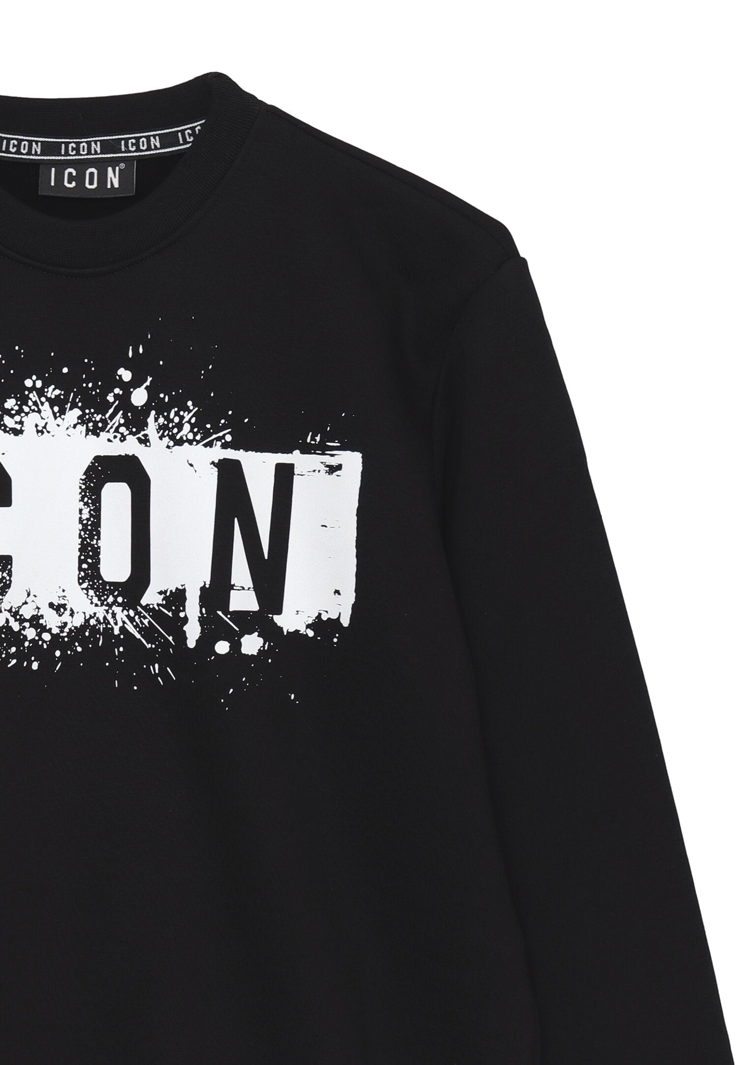 Icon Felpa Nero Bambino In Cotone Girocollo Quotidiano AI25