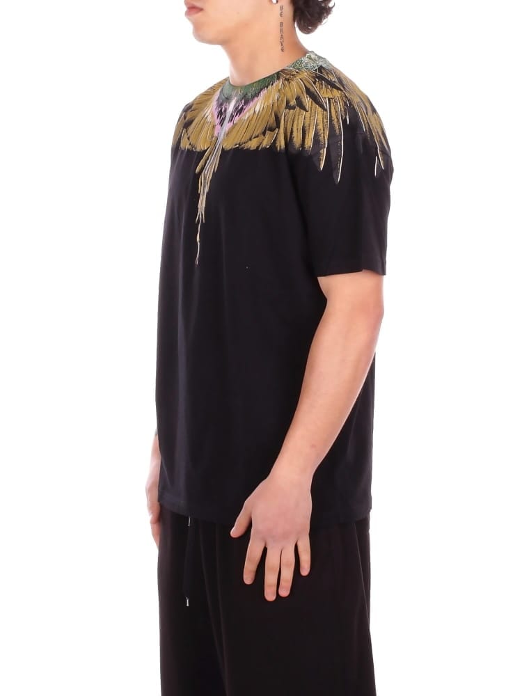 County Of Milan marcelo burlon t-shirt in jersey di cotone nero con stampa ali Uomo