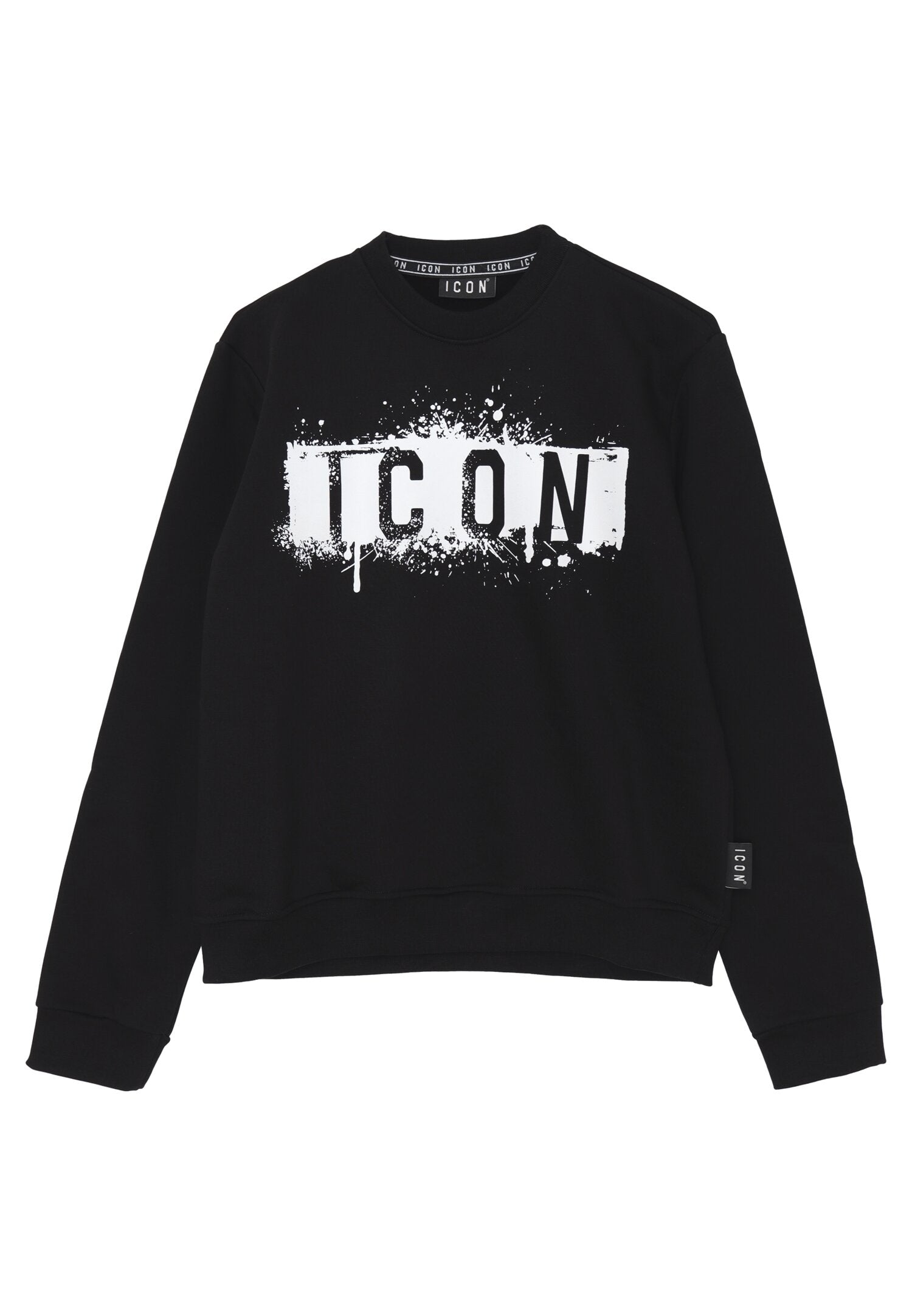 Icon Felpa Nero Bambino In Cotone Girocollo Quotidiano AI25