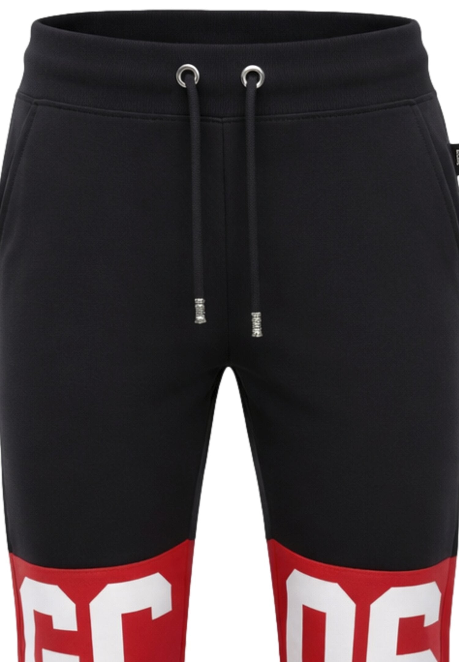 Gcds Pantalone Tuta Nero Bambino Vita Regolabile Sportivo In Cotone 743333_