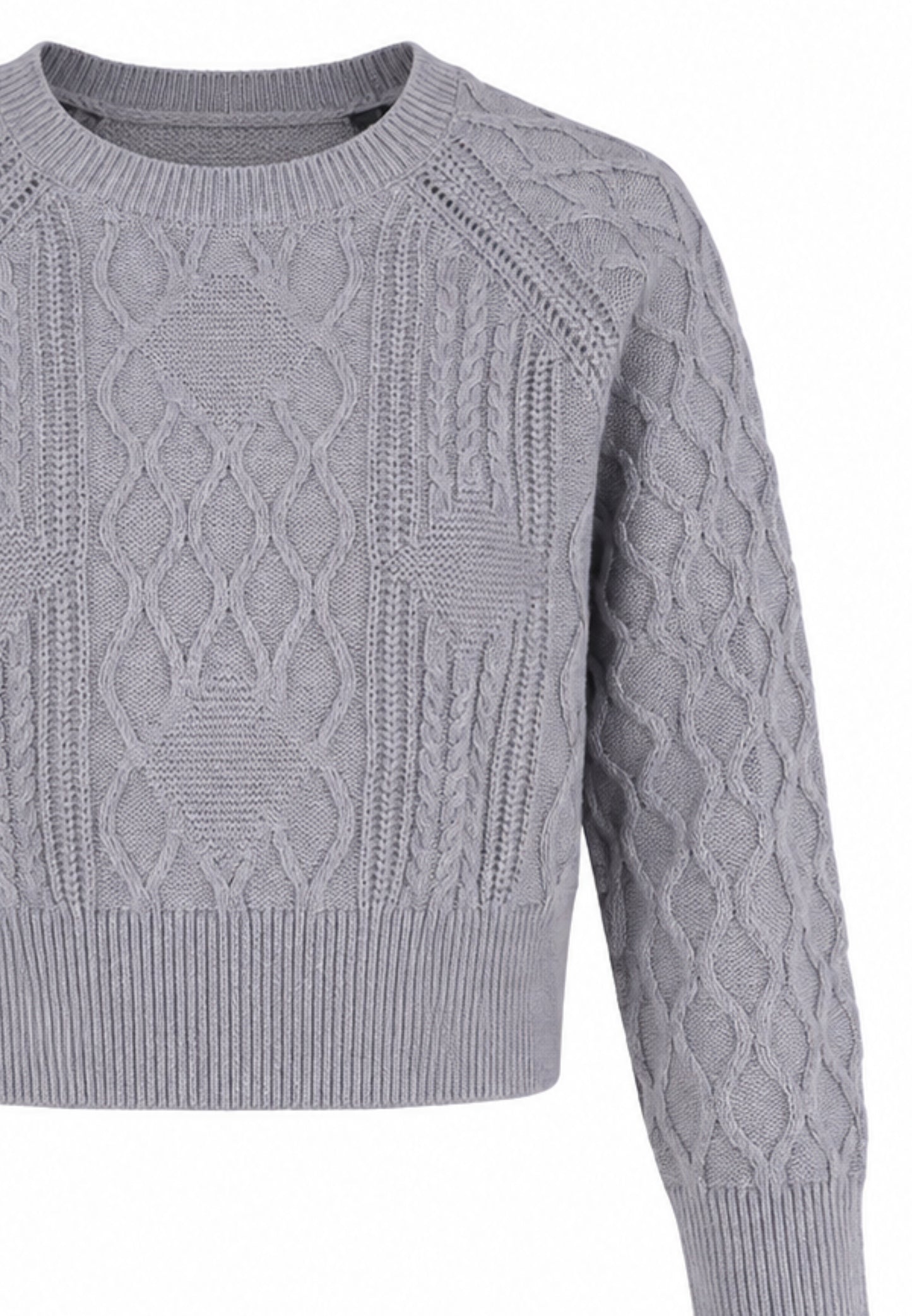 Roy Roger's magliONE GRIGIO CROP CON TRECCIE 3D Bambini e ragazzi RH157/00.GRIG_