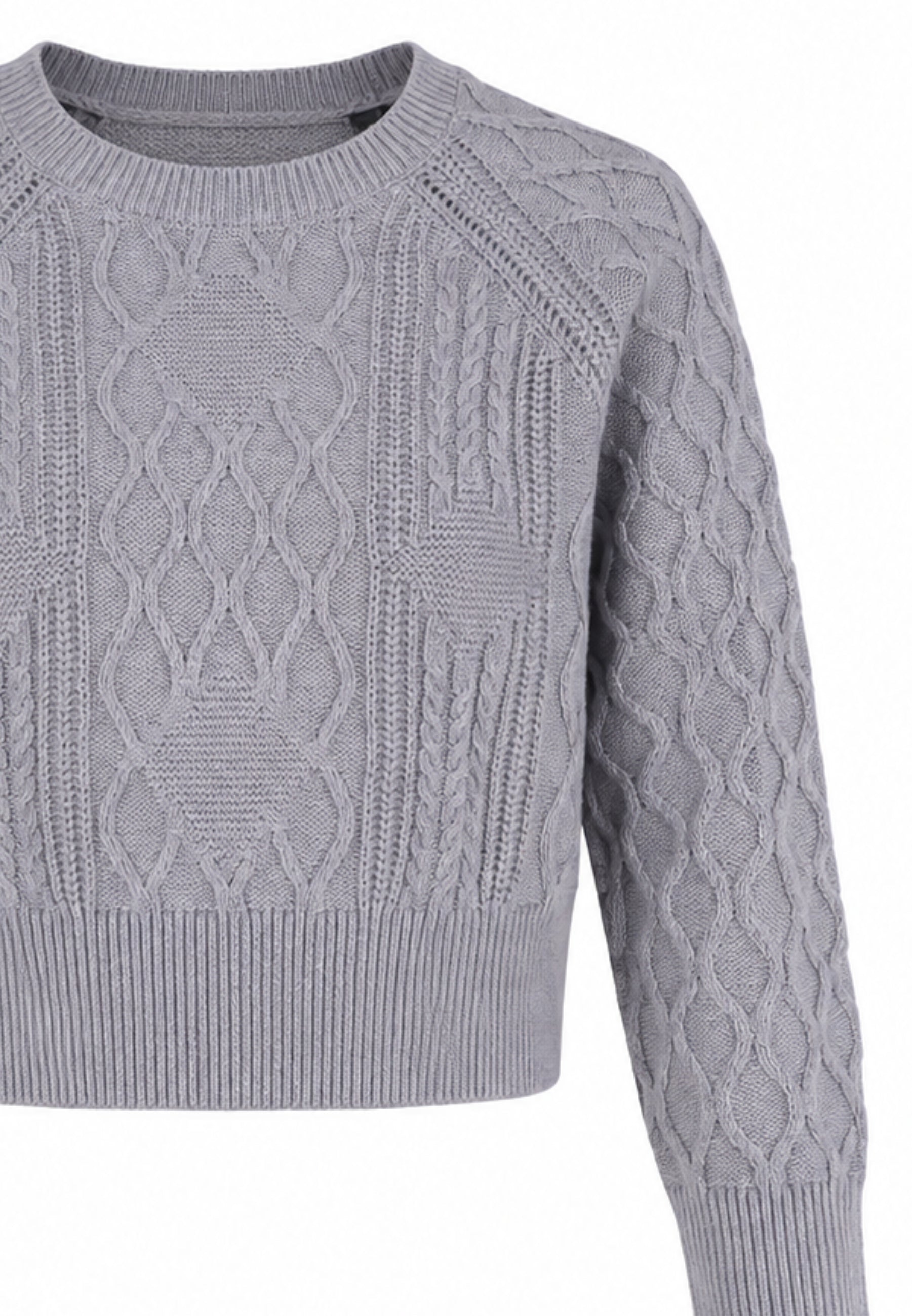 Roy Roger's magliONE GRIGIO CROP CON TRECCIE 3D Bambini e ragazzi RH157/00.GRIG_
