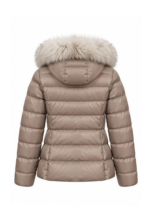 Peuterey GIUBBOTTO BEIGE TRAPUNTATO CON DETTAGLIO PELLICCIA Bambine e ragazze TURMALET MQN 05 FOX FUR KID.BEIGE_