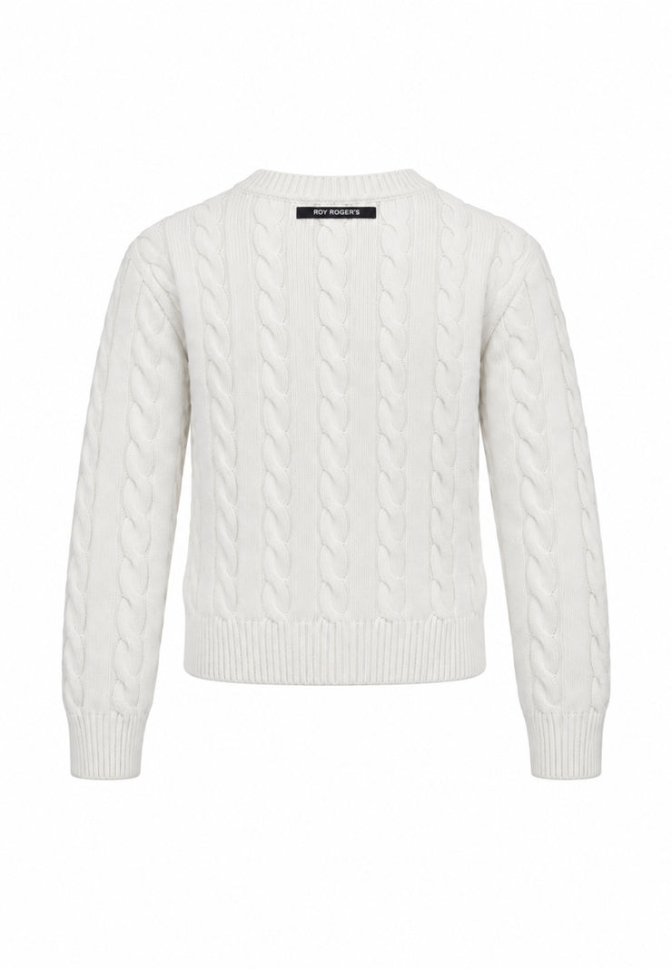 Roy Roger's maglia PANNA Treccia SAGOMATA Bambine e ragazze rh152/00.panna_