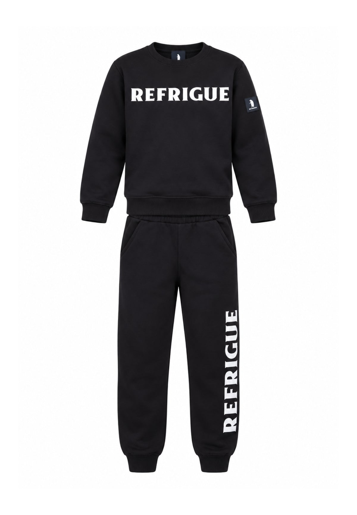 Refrigue TUTA NERA GIROCOLLO CON MAXI LOGO Bambini e ragazzi 2831T00075.NE_