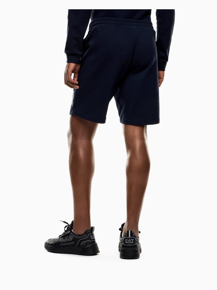 Emporio Armani shorts core identity in cotone blu logo bianco