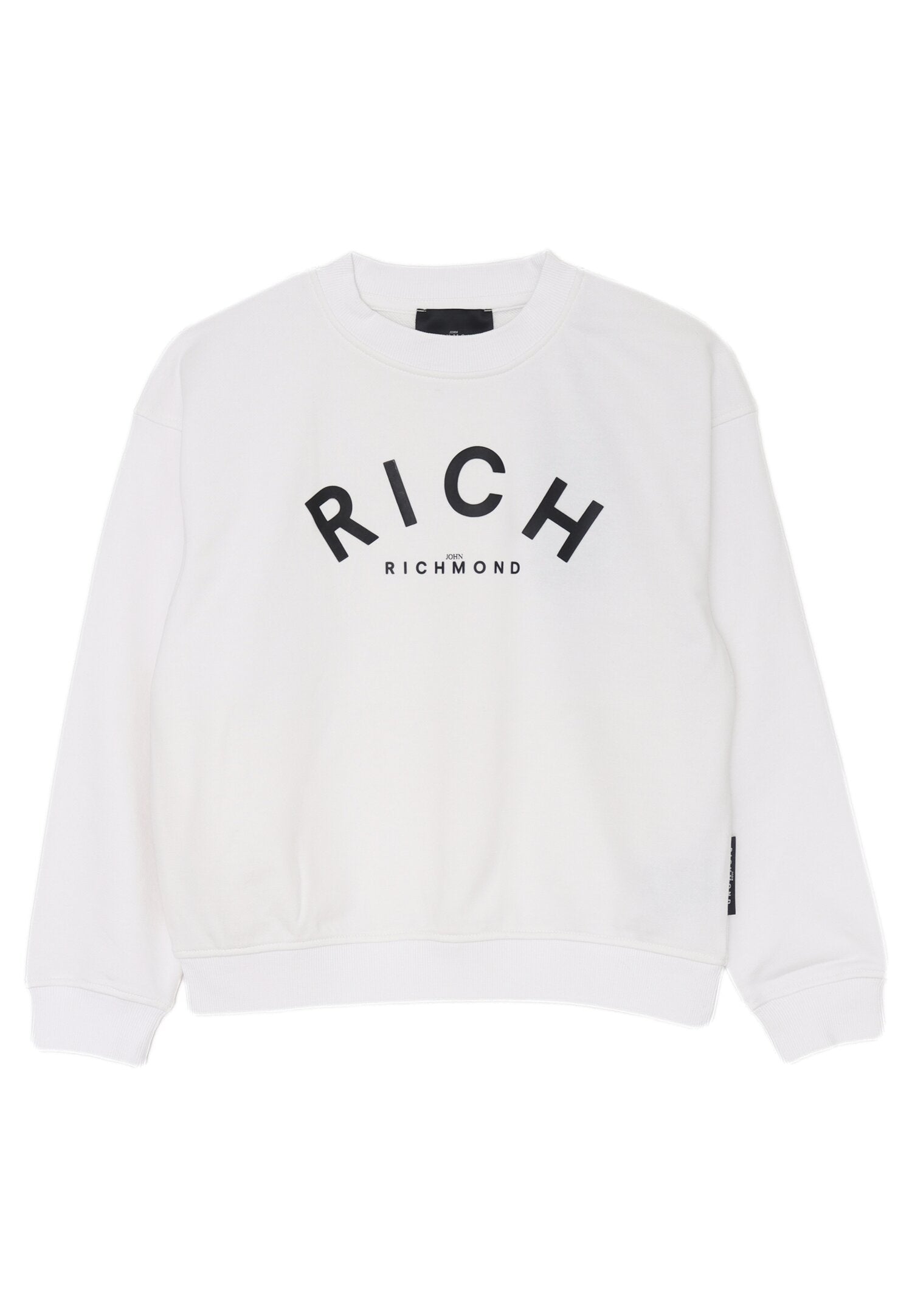 John Richmond felpa bambino e ragazzo bianca cotone logo frontale | CammarataMode