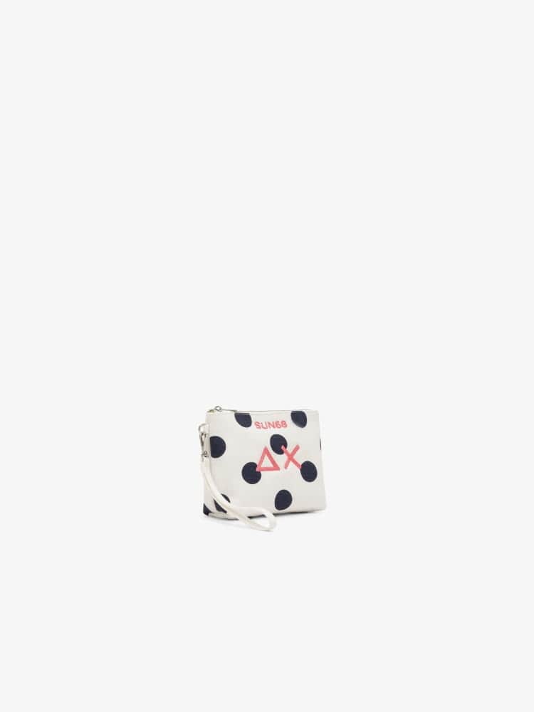 Sun68 pochette bianca donna a pois logo sul davanti
