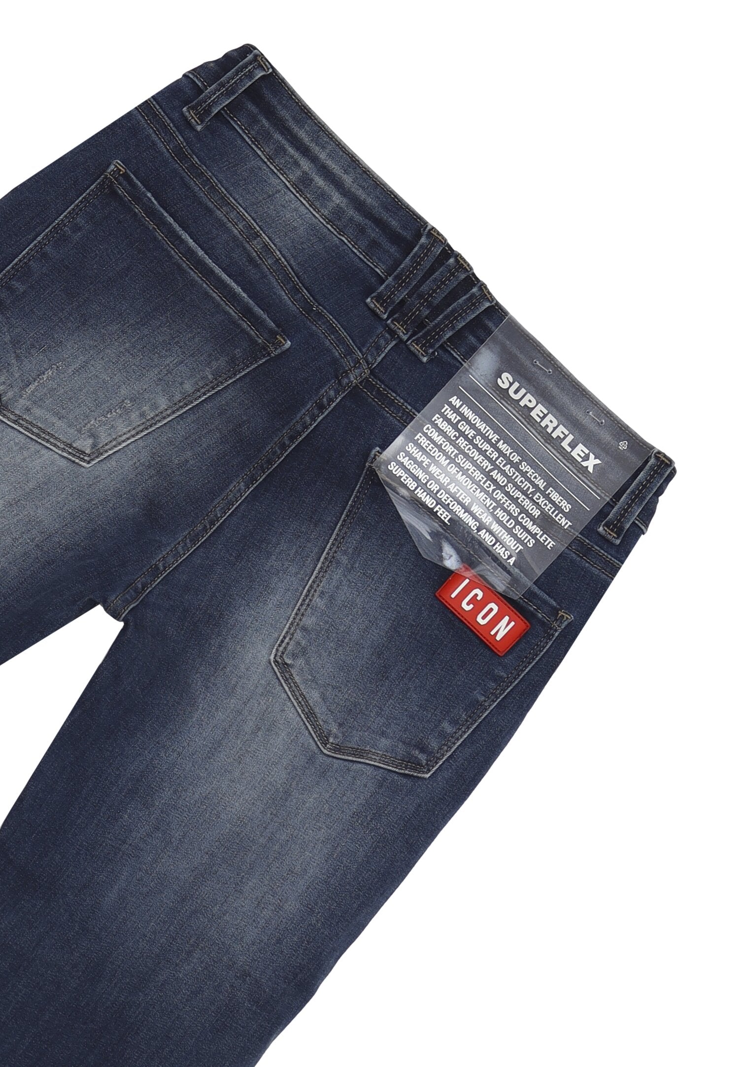 Icon Jeans Blu Denim Chiaro Bambino In Cotone Vita Regolabile Sportivo AI25