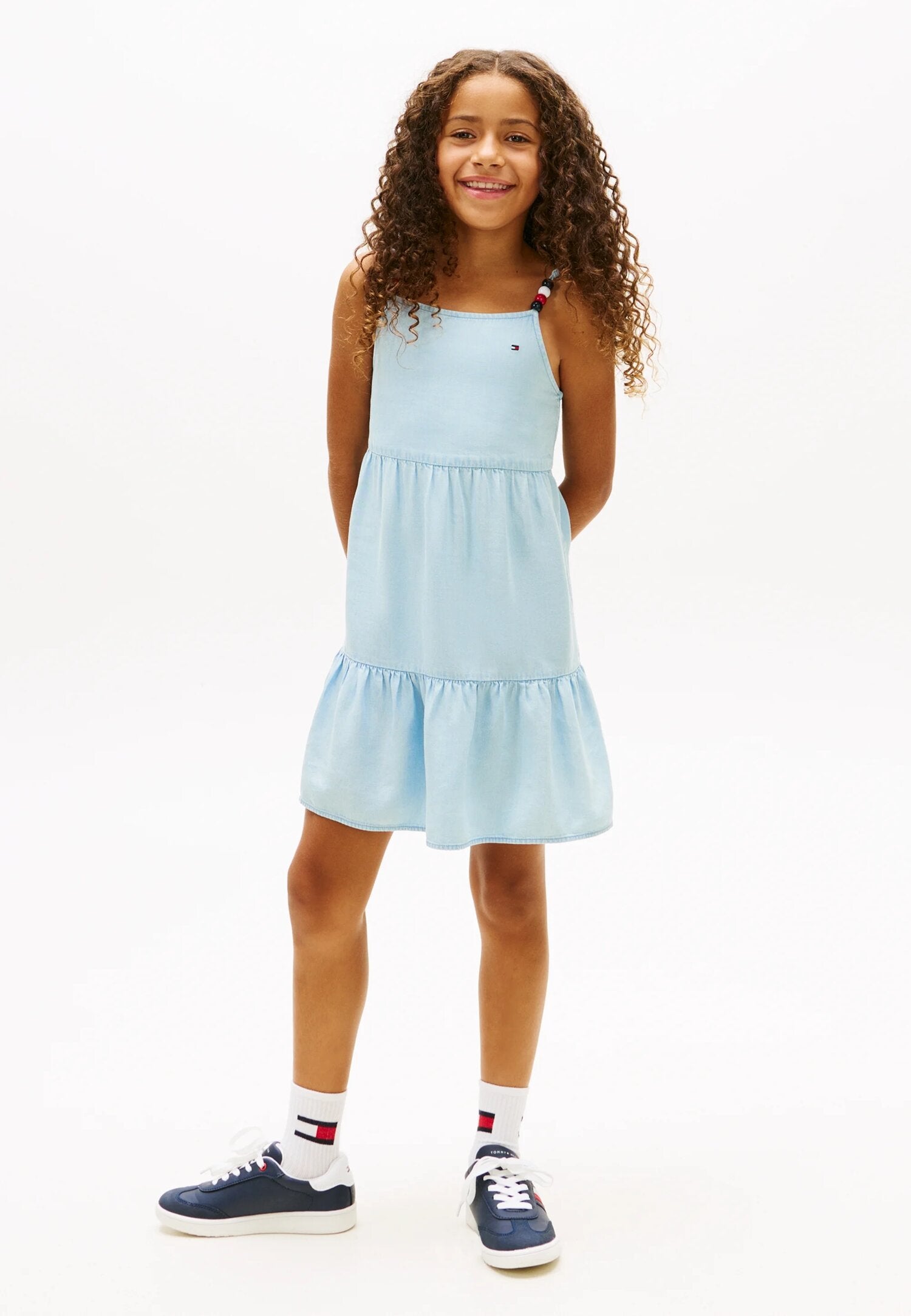 Tommy Hilfiger Vestitino Di Blu Jeans Leggero Bambina KG0KG093701CD_