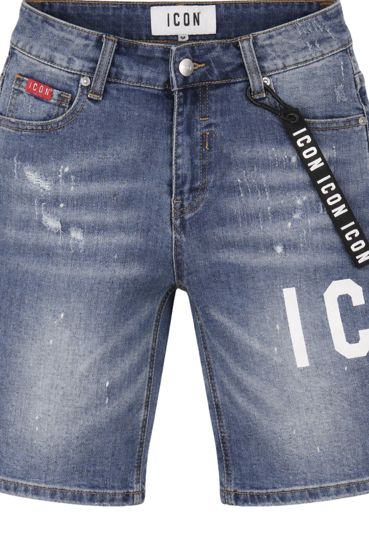 Icon Bermuda Jeans Logo Davanti Bambino Tasche Laterali IBDS001038_