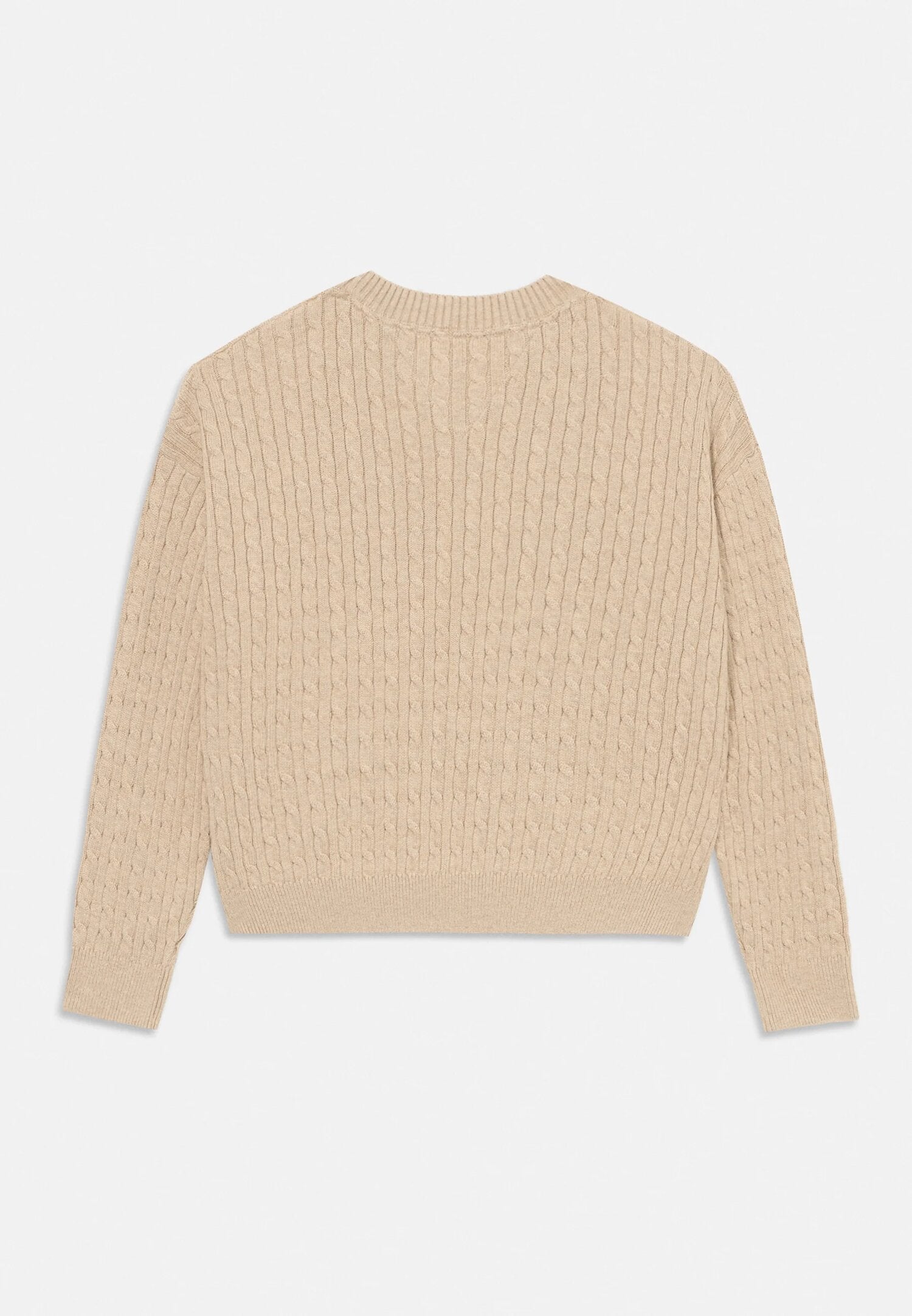 Tommy Hilfiger Maglioncino Beige Intrecciato Bambina In Cotone Girocollo AI25