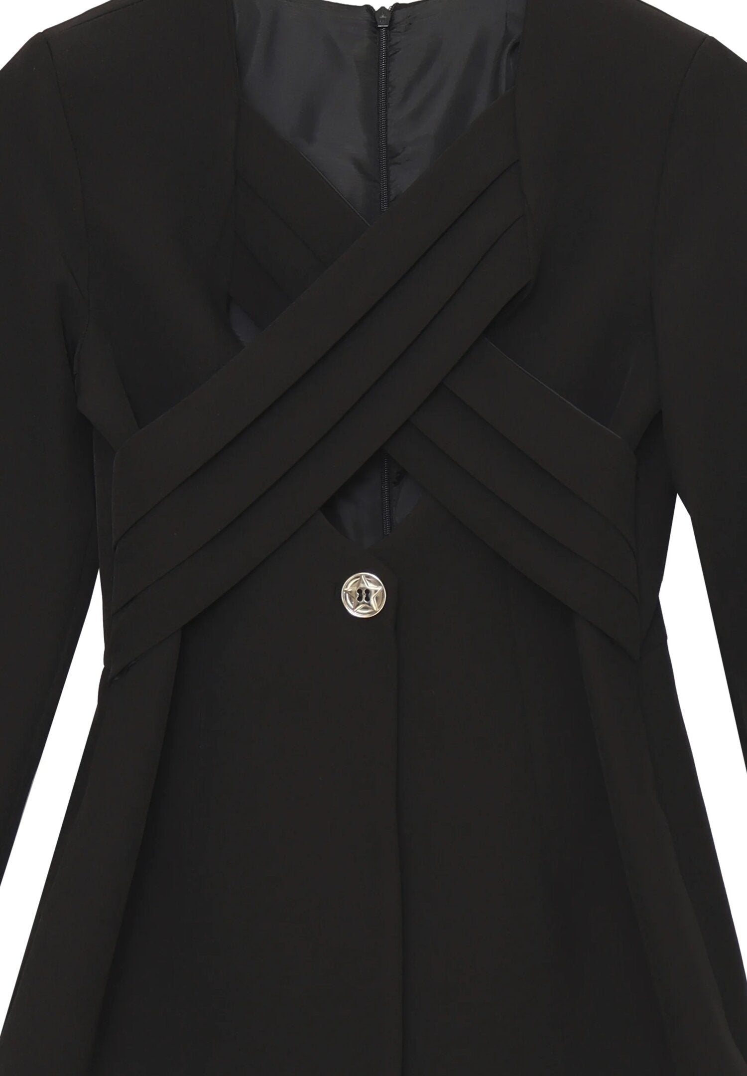 Marc Ellis Tutina Nera Bambina Incrocio In Poliestere Maniche Lunghe Elegante