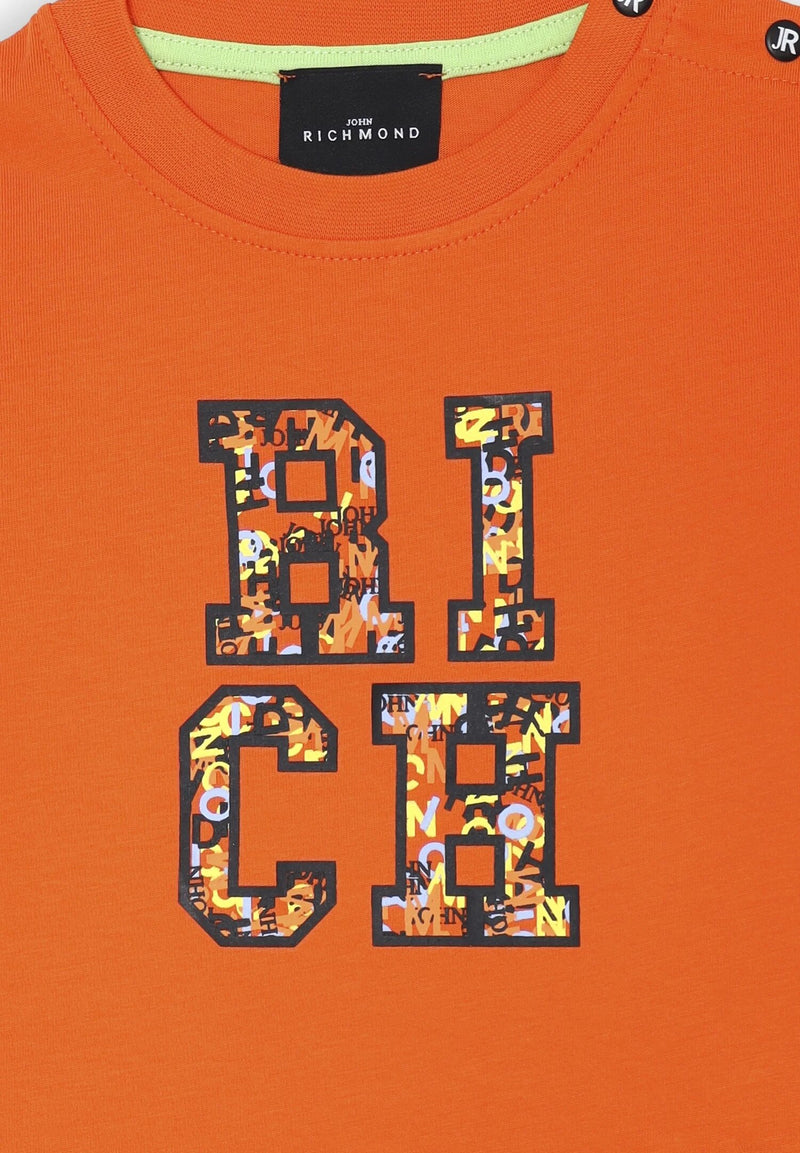 T Shirt Neonato John Richmond Arancio Primavera Estate 25 - ARANCIO | CammarataMode