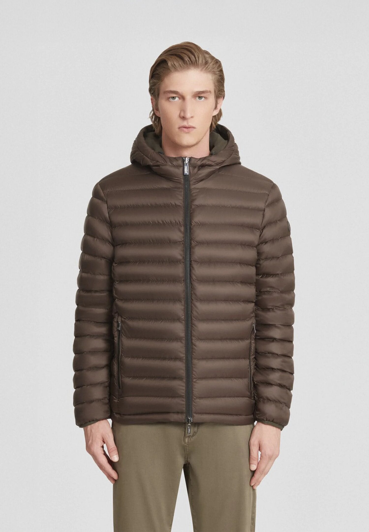 Ciesse Piumini Giubbotto Verde Uomo In Nylon Con Cappuccio Invernale AI25