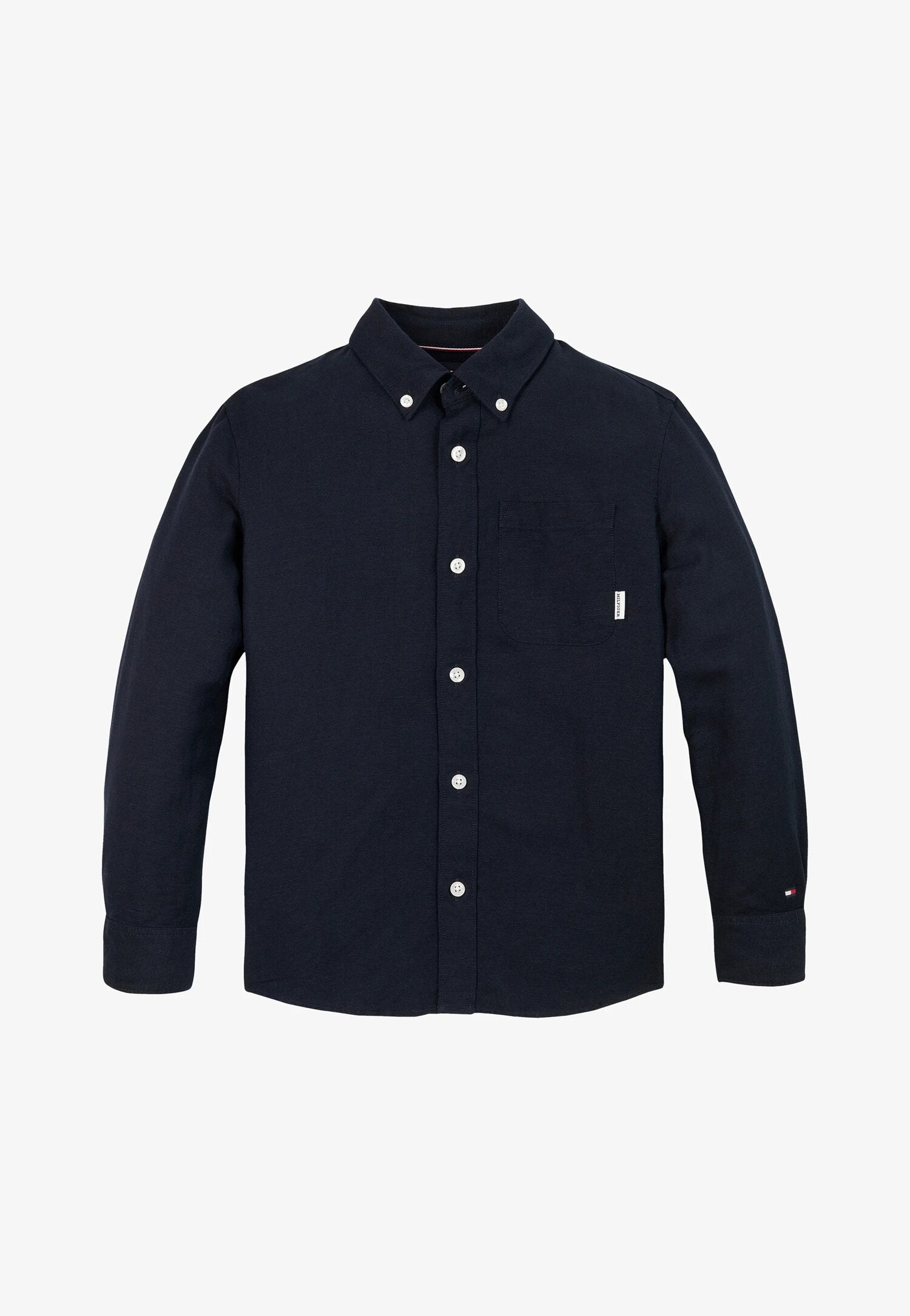 Tommy Hilfiger Camicia Lino Leggera Blu Logo Ricamo Bambino KB0KB09550C1G_