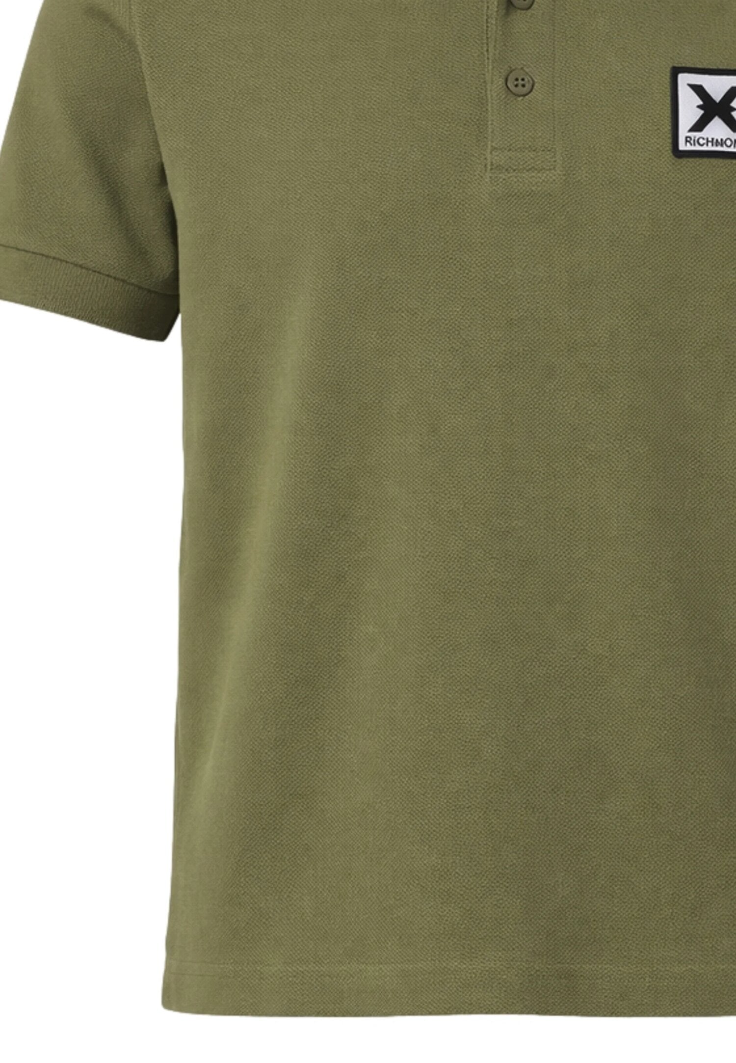 John Richmond Polo Verde Con Logo Quadrato Ricamato Uomo UMP26036PO_