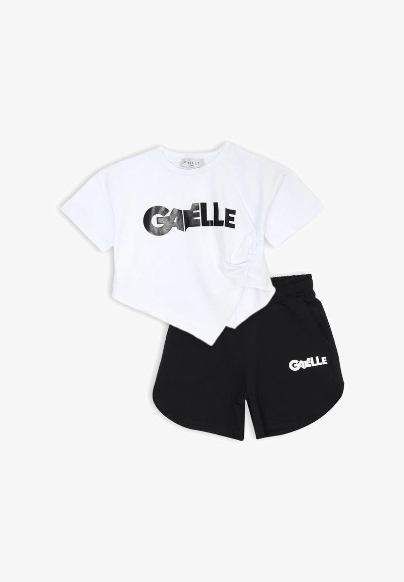 Gaelle Paris - Completo short e t-shirt corta bianco nero - BIANCO | CammarataMode